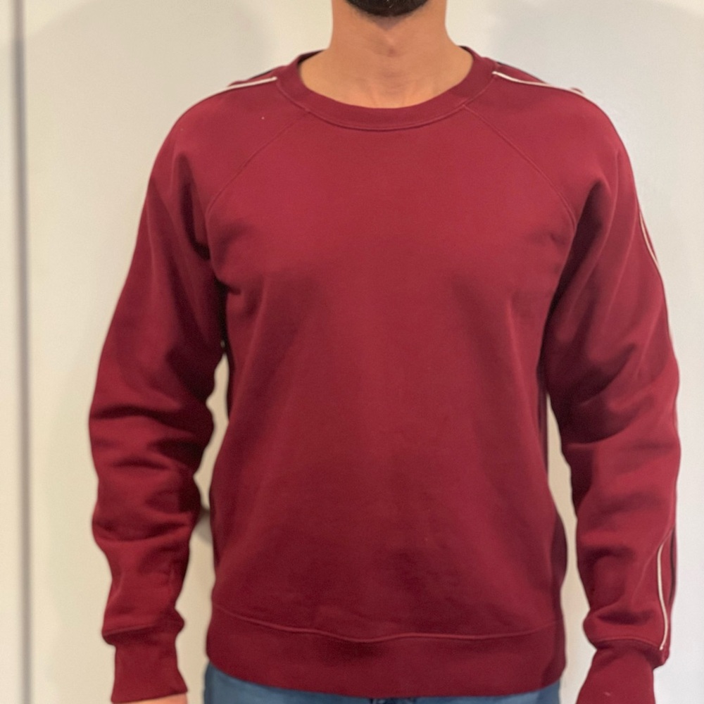7 For All Mankind Men's Maroon Crewneck Sweater